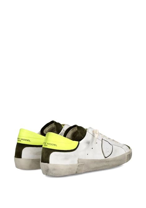 Sneakers Prsx Bianche, Nere e Giallo Fluo PHILIPPE MODEL | PRLUWX48